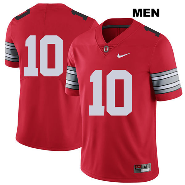 Ohio State Buckeyes Men's Daniel Vanatsky #10 Red Authentic Nike 2018 Spring Game No Name College NCAA Stitched Football Jersey BO19P17PR